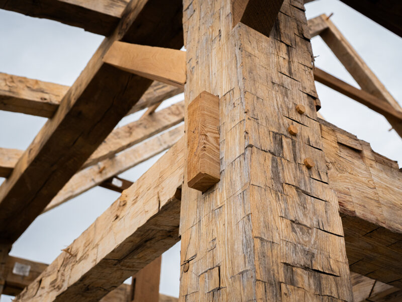 20x27 Hand Hewn Timber Frame House with Loft