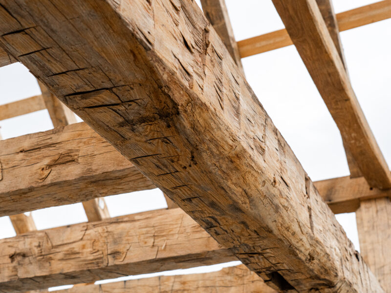 20x27 Hand Hewn Timber Frame House with Loft