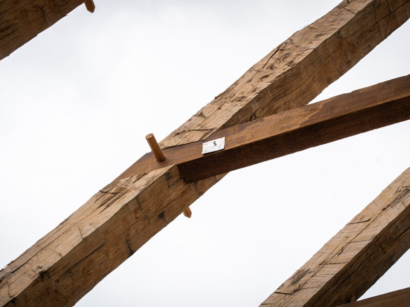 20x27 Hand Hewn Timber Frame House with Loft