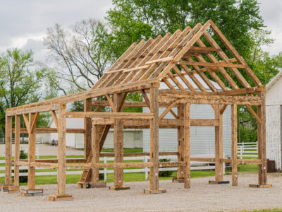 20x27 Hand Hewn Timber Frame House with Loft