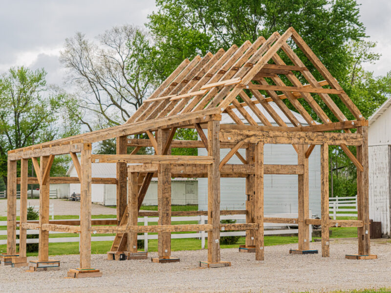 20x27 Hand Hewn Timber Frame House with Loft