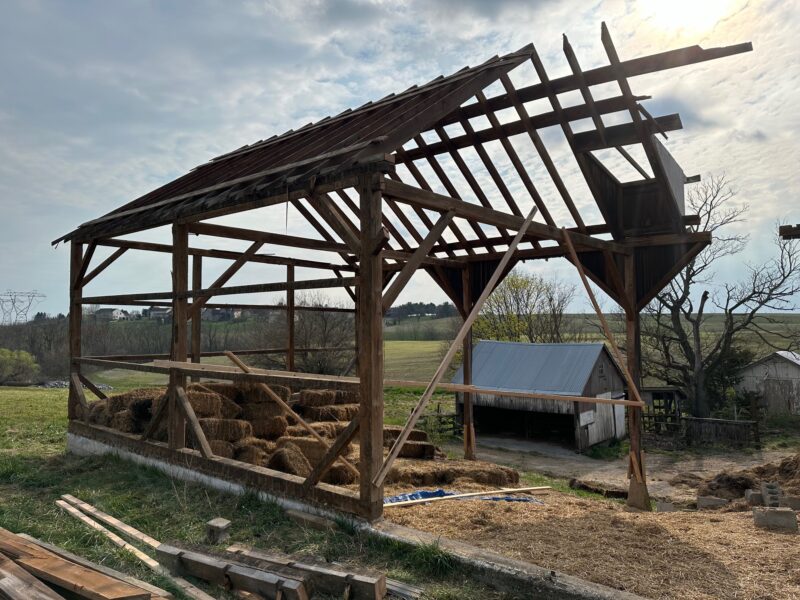 26'x26' tagged, documented, sawn Oak frame. Great for a garage or outbuilding