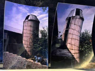 Cypress wooden silo.