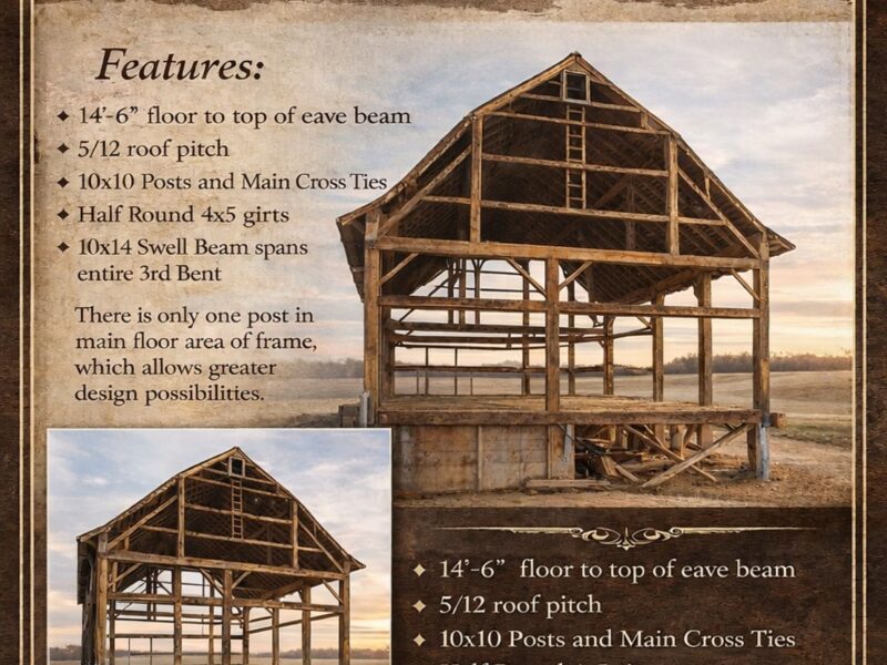 "The Allen Barn" Vintage 30' x 50' Timber Frame