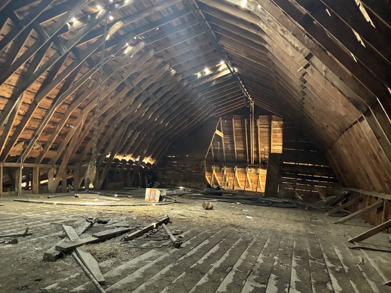 Old school house made into cattle barn