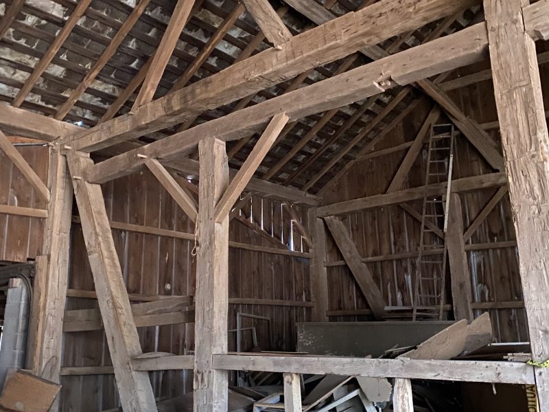 40x80 1830’s Ohio White Oak Barn Frame