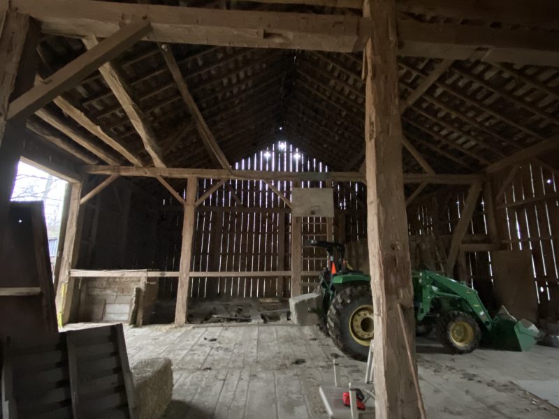 40x80 1830’s Ohio White Oak Barn Frame