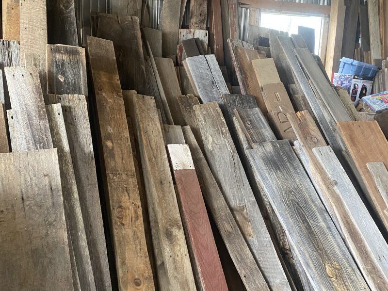Reclaimed lumber and hewn beams